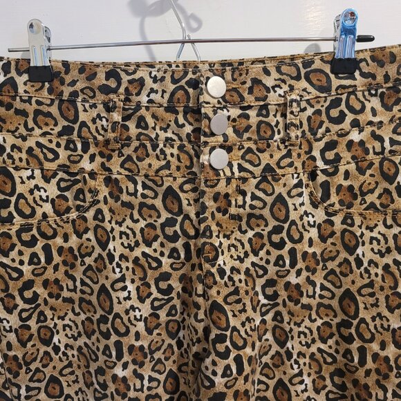 Adorable leopard print pants trousers jeans women's 15 skinny - Picture 3 of 4